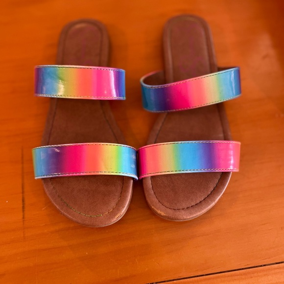 Jessica Simpson Girls Rainbow Sandals - Size 3 - Picture 1 of 2